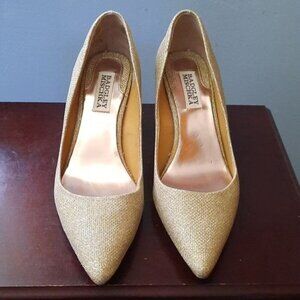Badgley Mischka Gold Glitter Pumps Size 6.5